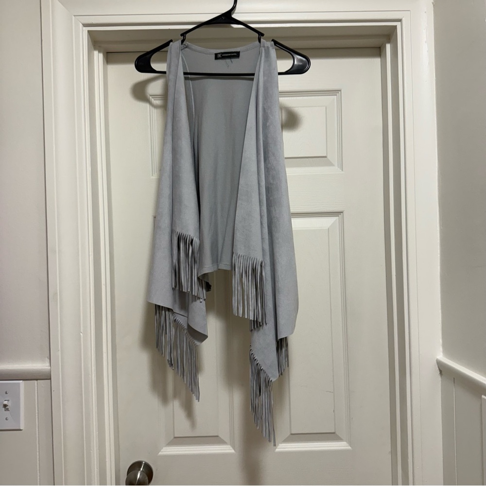 INC International Concepts Gray Open Vest Cardigan size Small